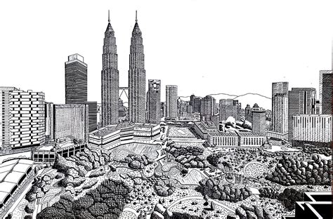 drawing of the city.